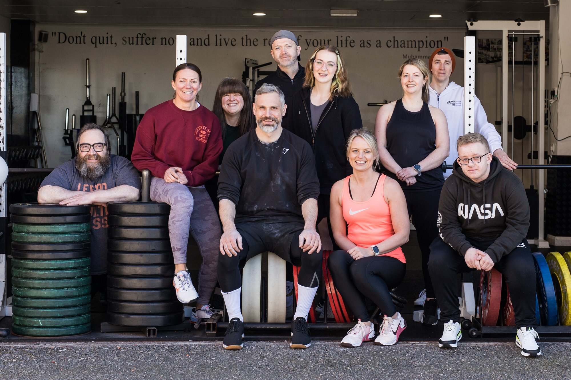 Group of gym members outside Barry Stephen Personal Training & Gym